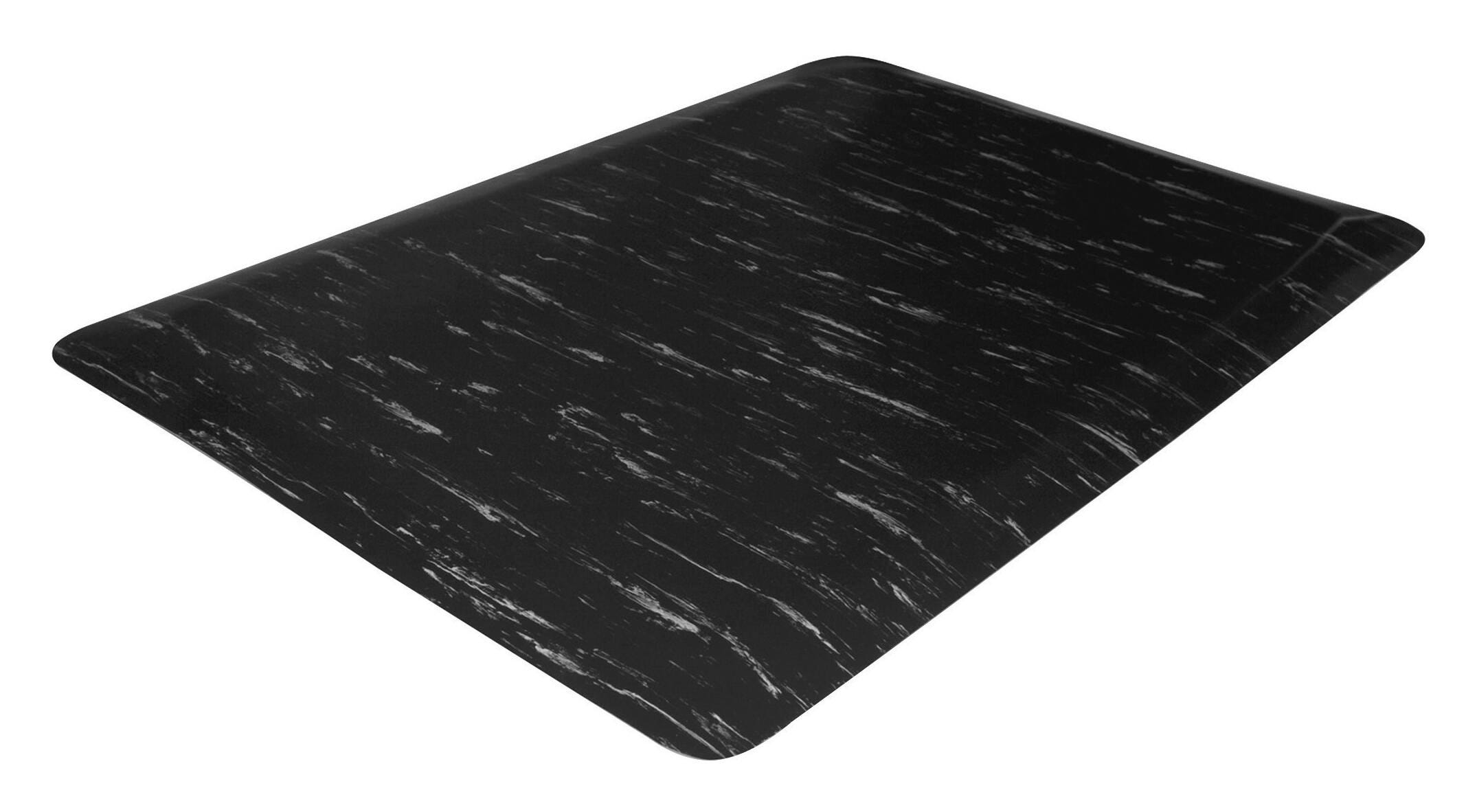 Genuine Joe Anti-Fatigue Puncture Resistant Marble Top Mat, High Density Foam, 24 x 36 Inches, 1/2 Inch Thickness, Black Marble, Item Number 1472865